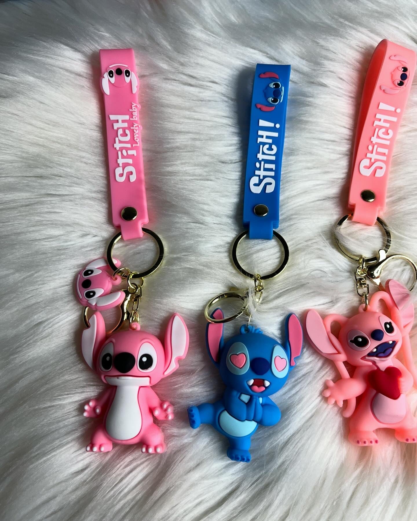 Angel and Stitch Keychains