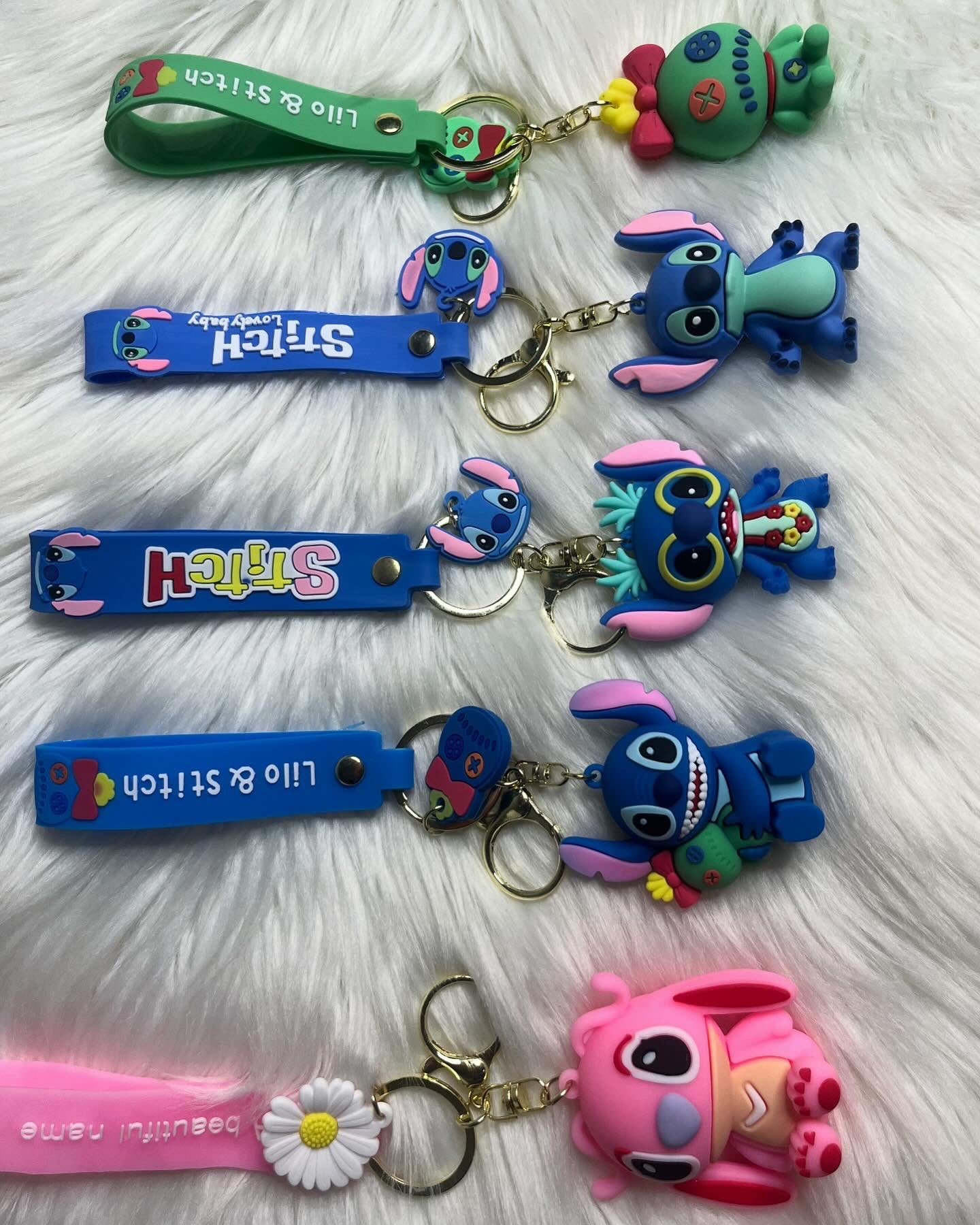 Angel and Stitch Keychains