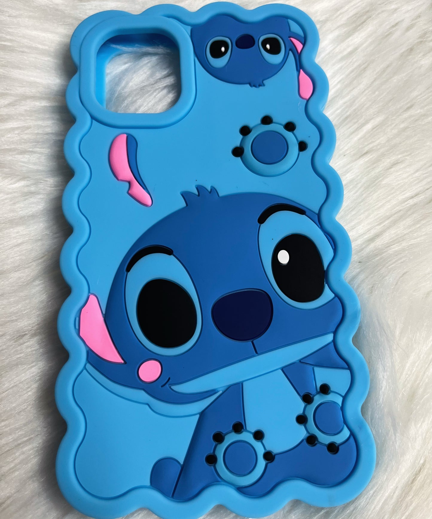 Blue Wavy Edge Stitch Phone Case