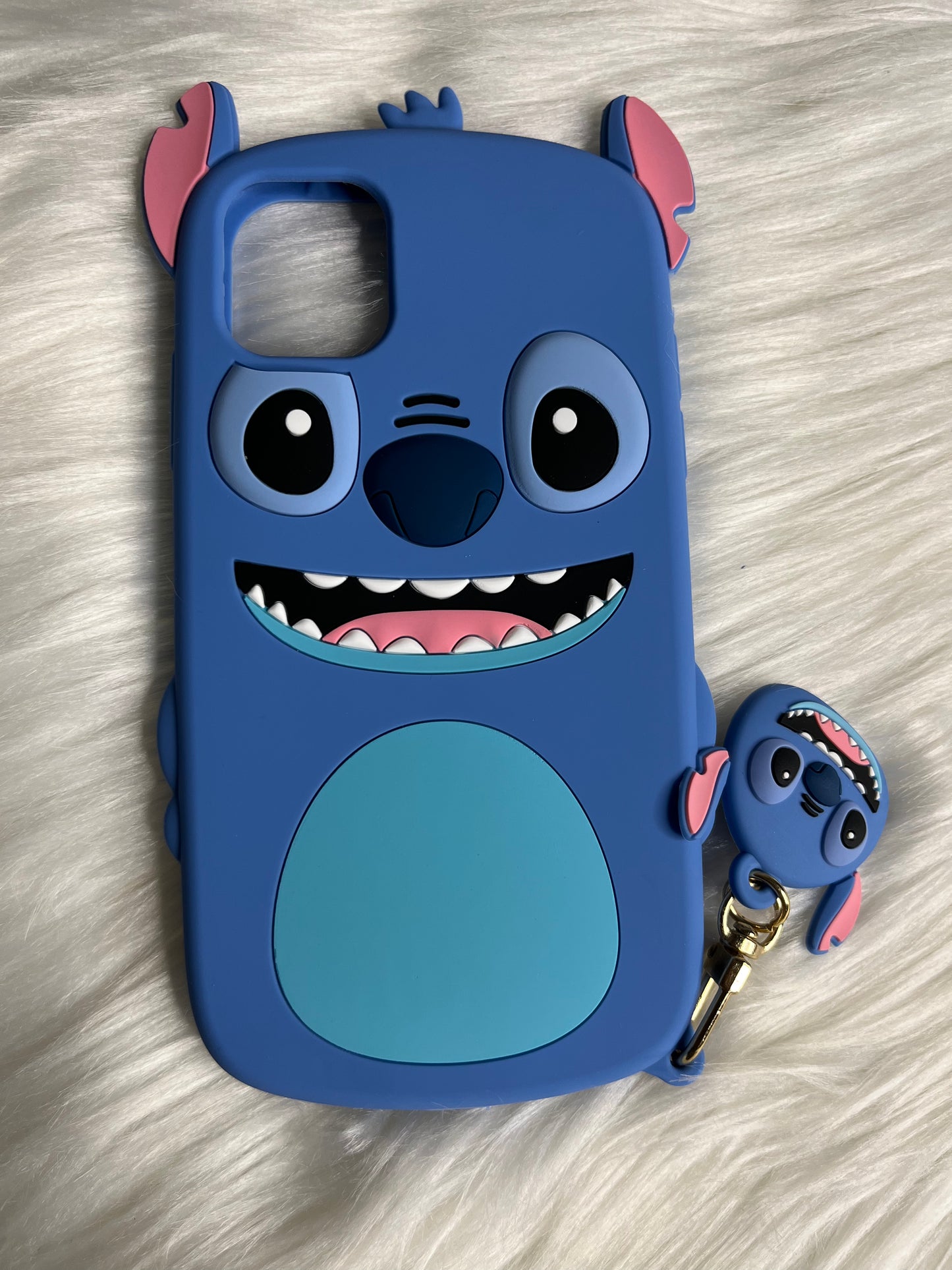 Blue Stitch Case With Hanging Charm