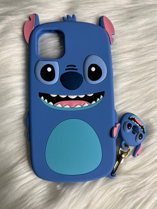 Blue Stitch Case With Hanging Charm