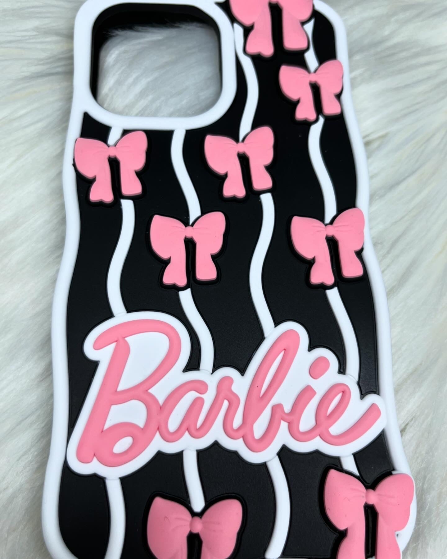 Black and pink Barbie phone case