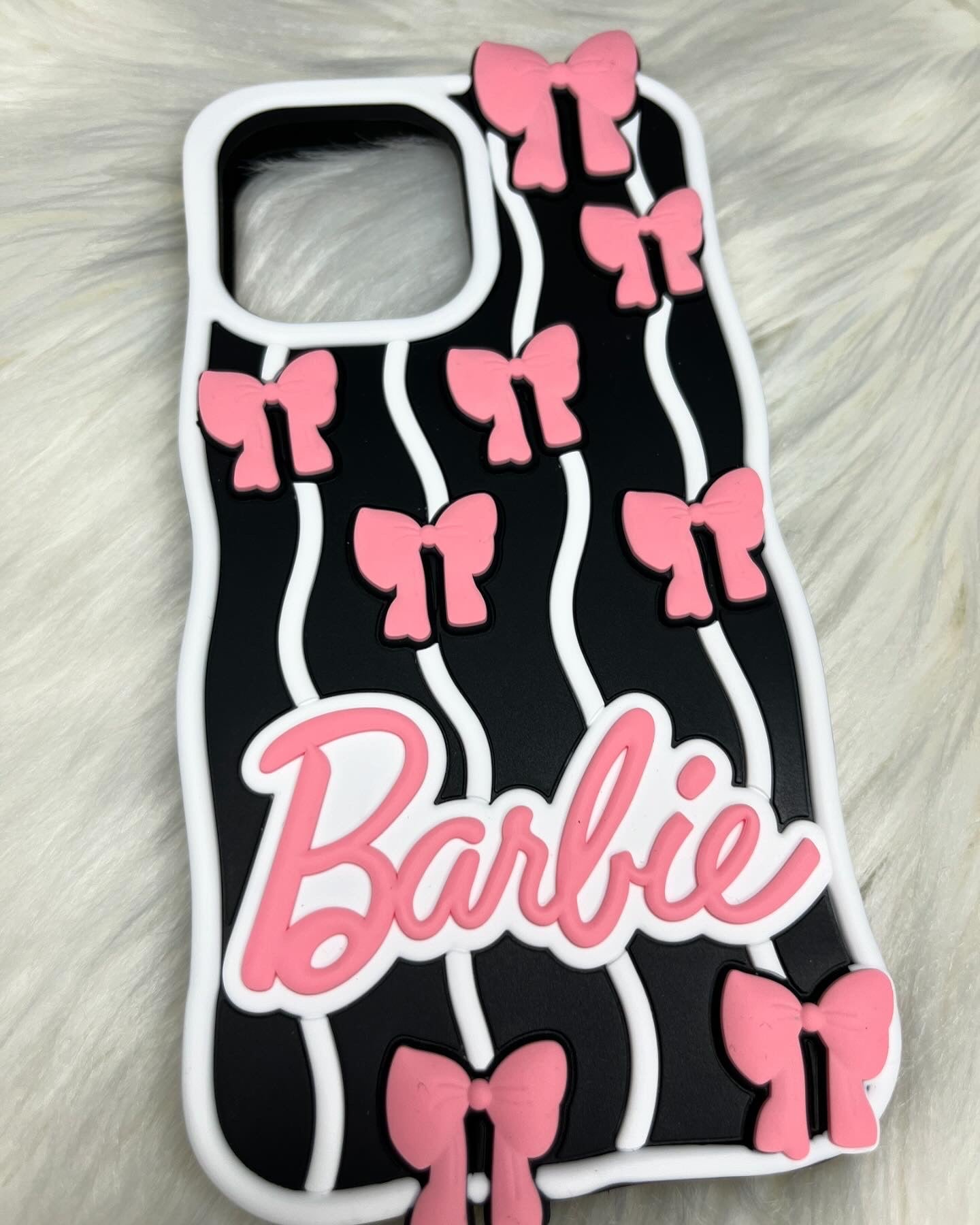 Black and pink Barbie phone case